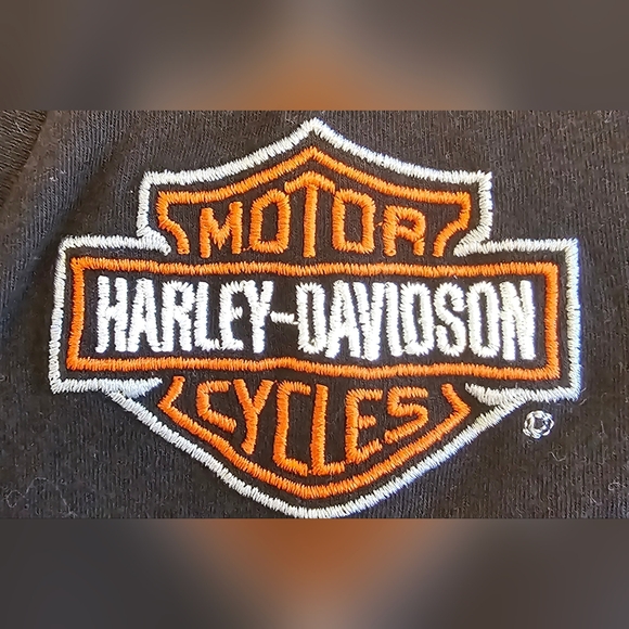 Harley-Davidson Women's Black V-Neck Top in L - Picture 3 of 7